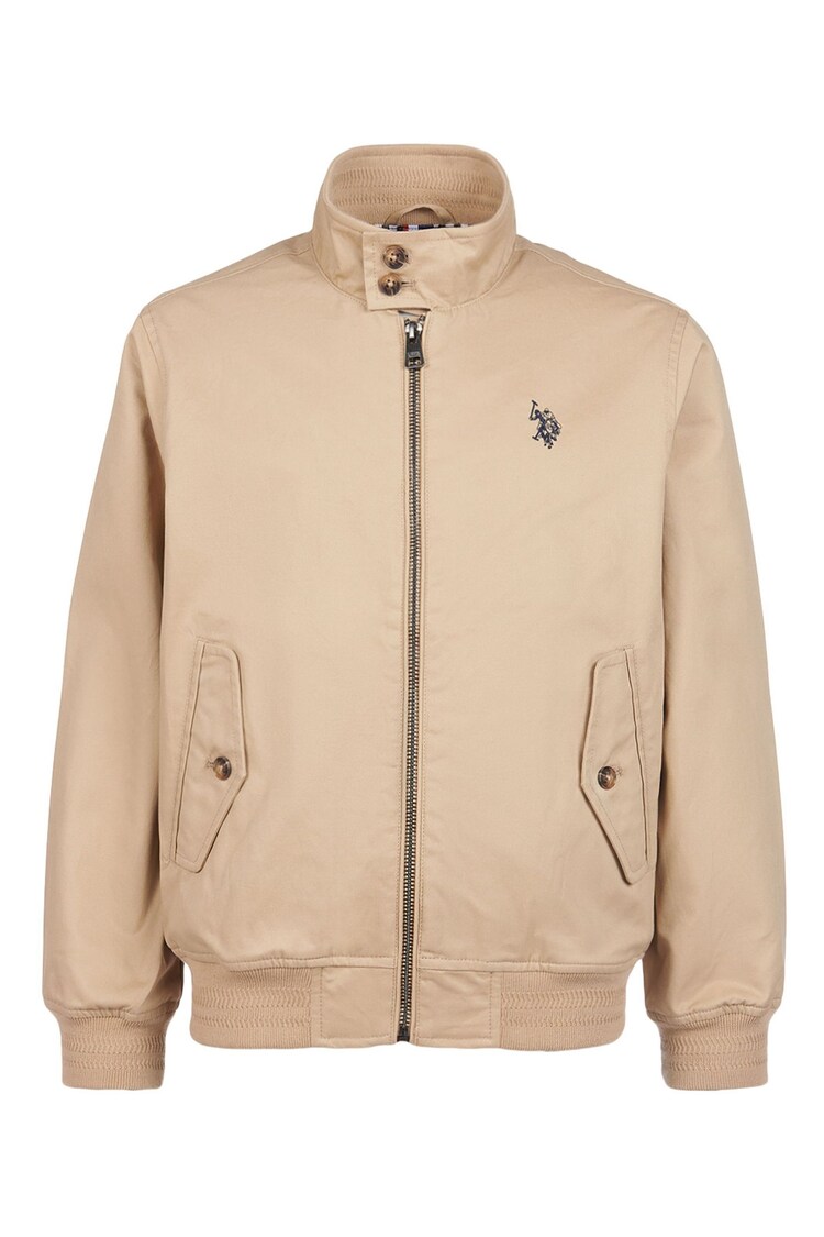 Buy U.S. Polo Assn. Brown Boys Cotton Twill Harrington Jacket from 