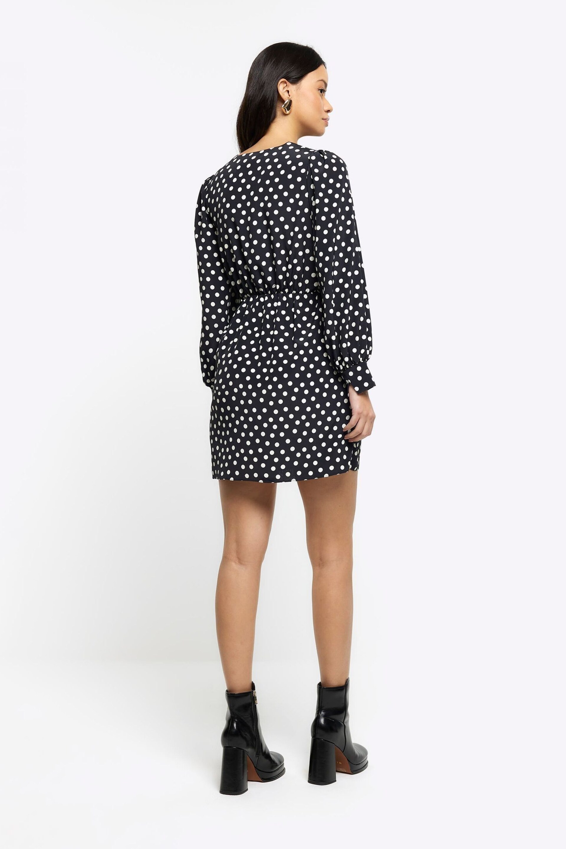 River Island Black Knot Detail Mini Dress - Image 3 of 6