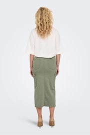ONLY Green Utility Midi Skirt With Front Split - Image 4 of 8