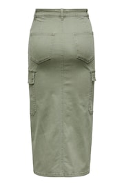 ONLY Green Utility Midi Skirt With Front Split - Image 8 of 8