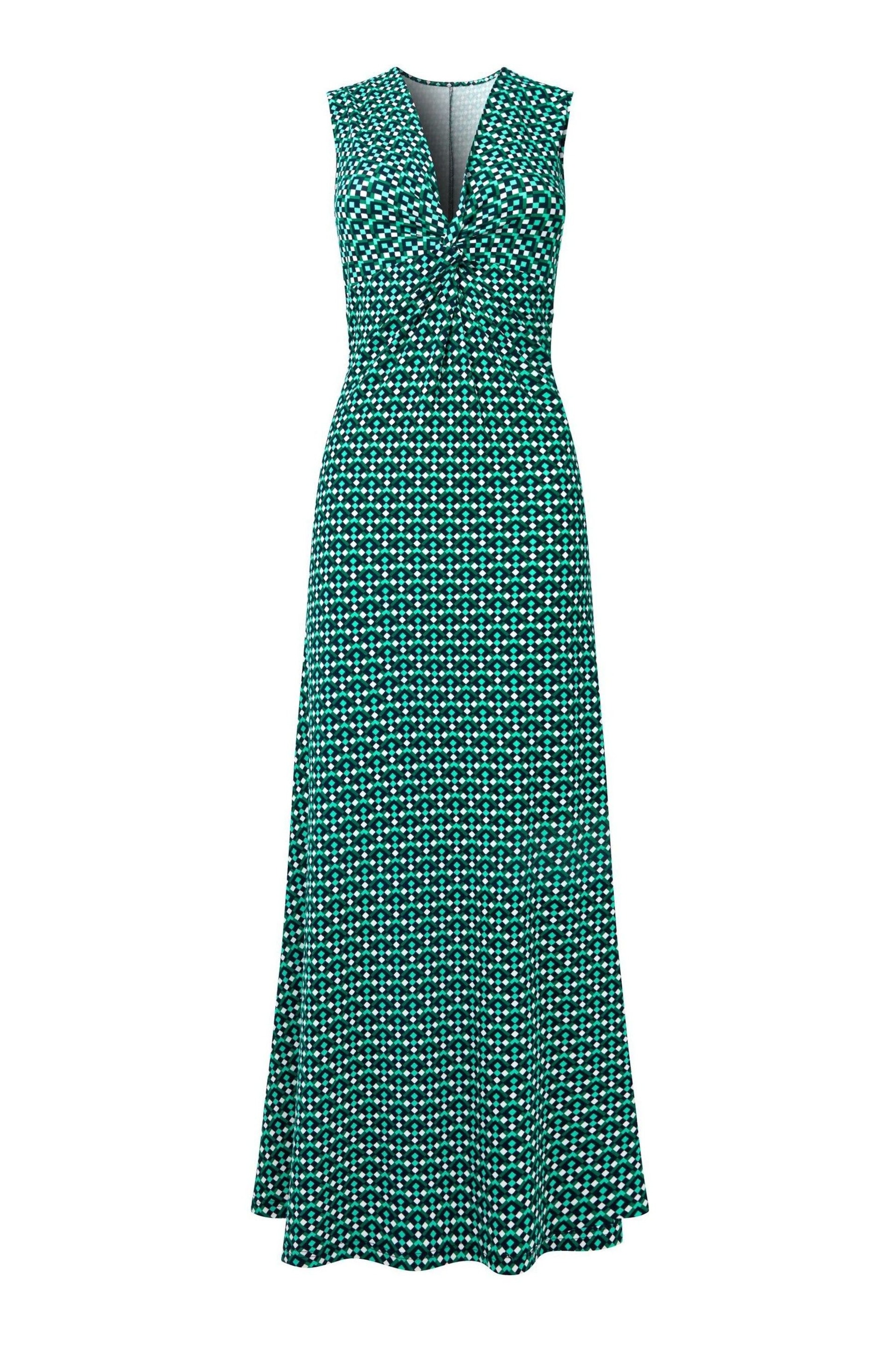 Joe Browns Green Geo Print Twist Front Jersey Maxi Dress - Image 5 of 5