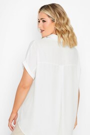 Yours Curve White Short Sleeve Utility Shirt - Image 3 of 4