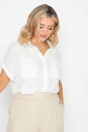 Yours Curve White Short Sleeve Utility Shirt - Image 4 of 4