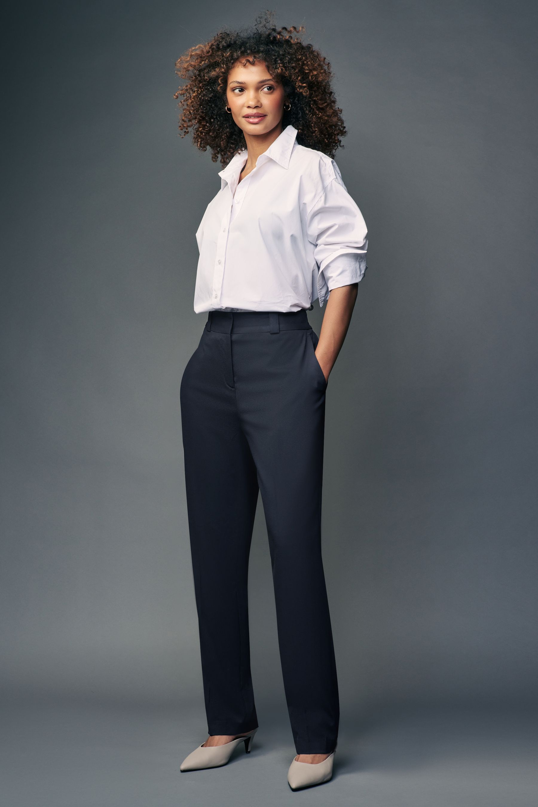 Next womens trousers navy shop