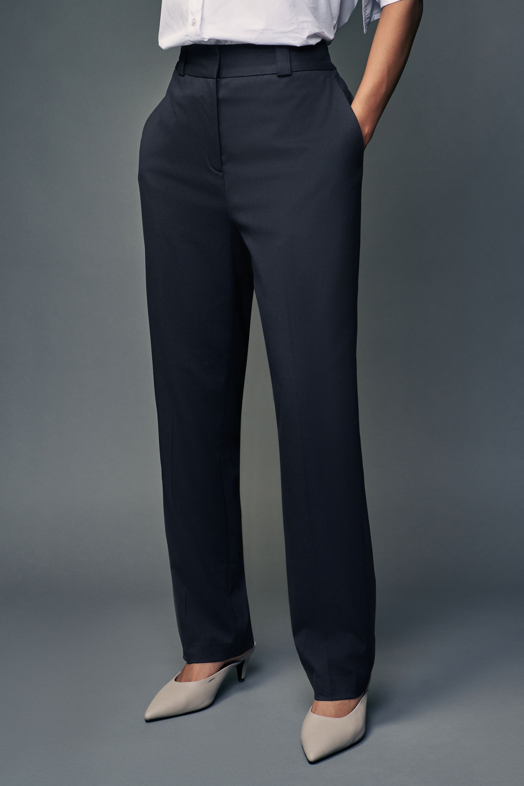 Next navy blue trousers sale
