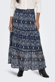 ONLY Blue Printed Tiered Maxi Skirt - Image 2 of 6