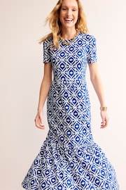 Boden Blue Emma Tiered Jersey Midi Dress - Image 2 of 6