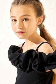 Angel & Rocket Black Ruffle Carrie Jersey Top - Image 3 of 6