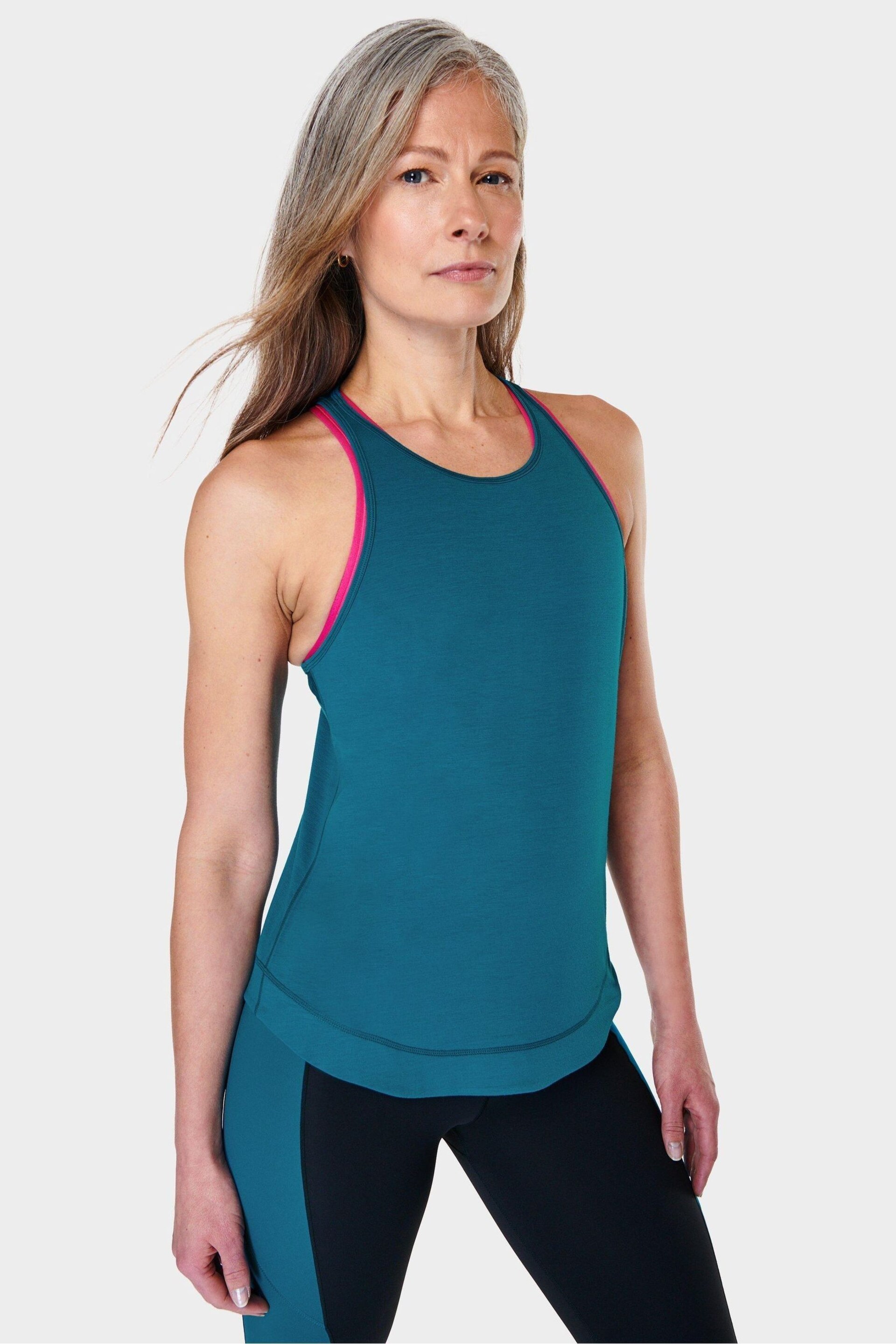 Sweaty Betty Reef Teal Blue Breathe Easy Run Vest - Image 1 of 7