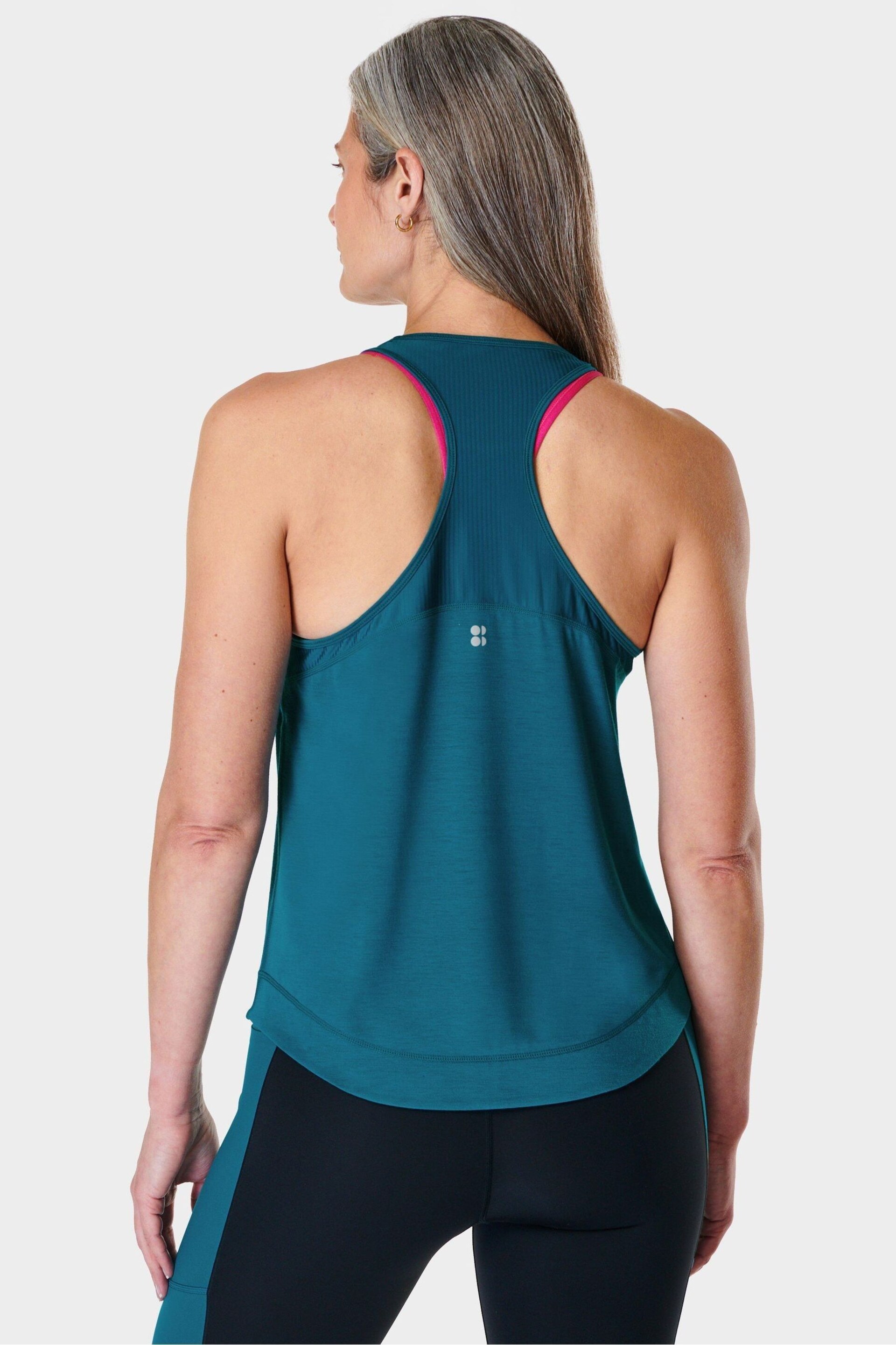 Sweaty Betty Reef Teal Blue Breathe Easy Run Vest - Image 2 of 7