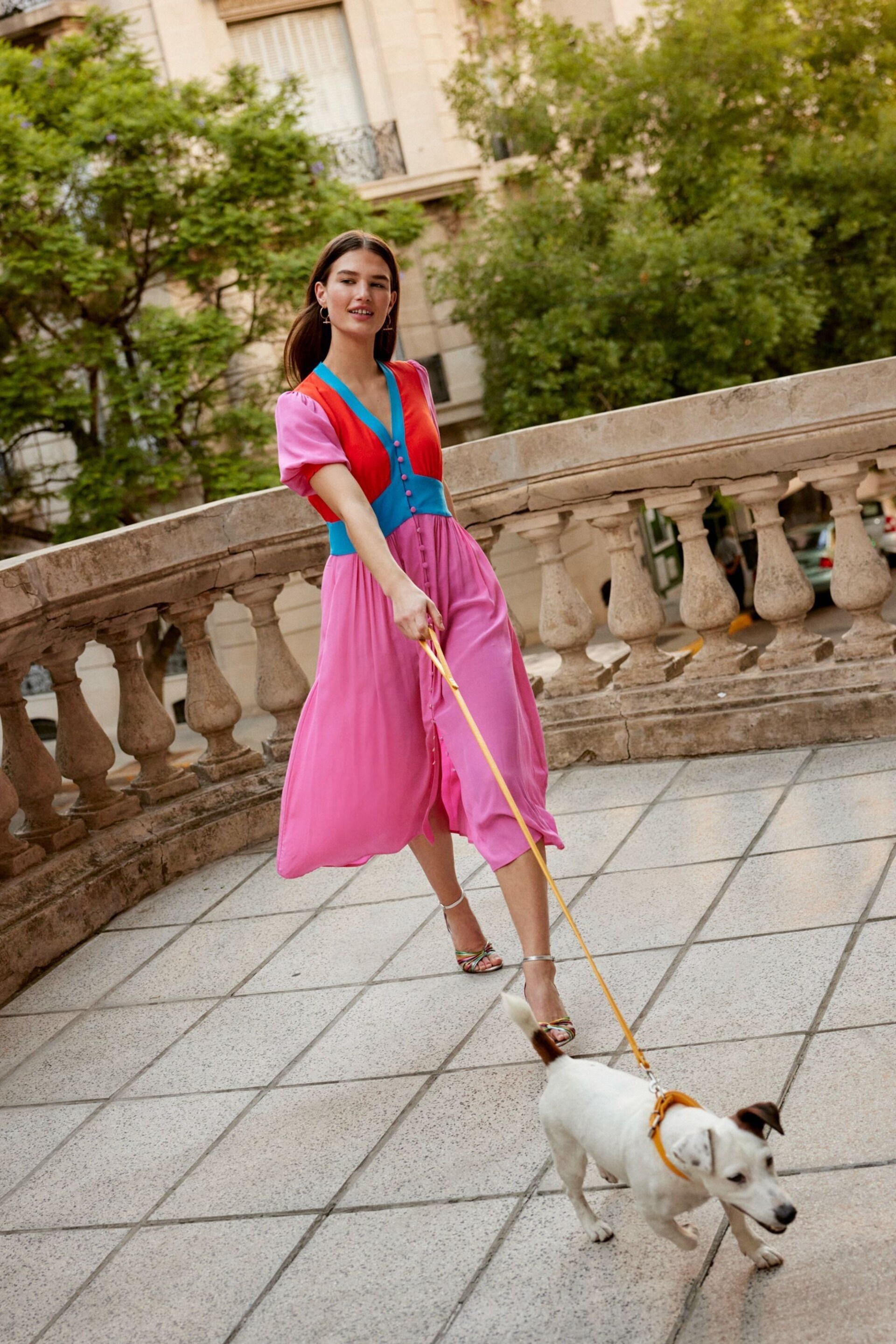 Boden Pink Elsa Midi Tea Dress - Image 1 of 6