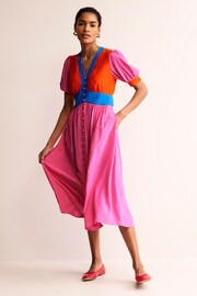 Boden Pink Elsa Midi Tea Dress - Image 3 of 6