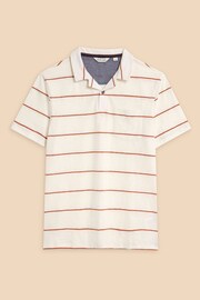 White Stuff Natural Jacquard Stripe Polo Shirt - Image 5 of 7