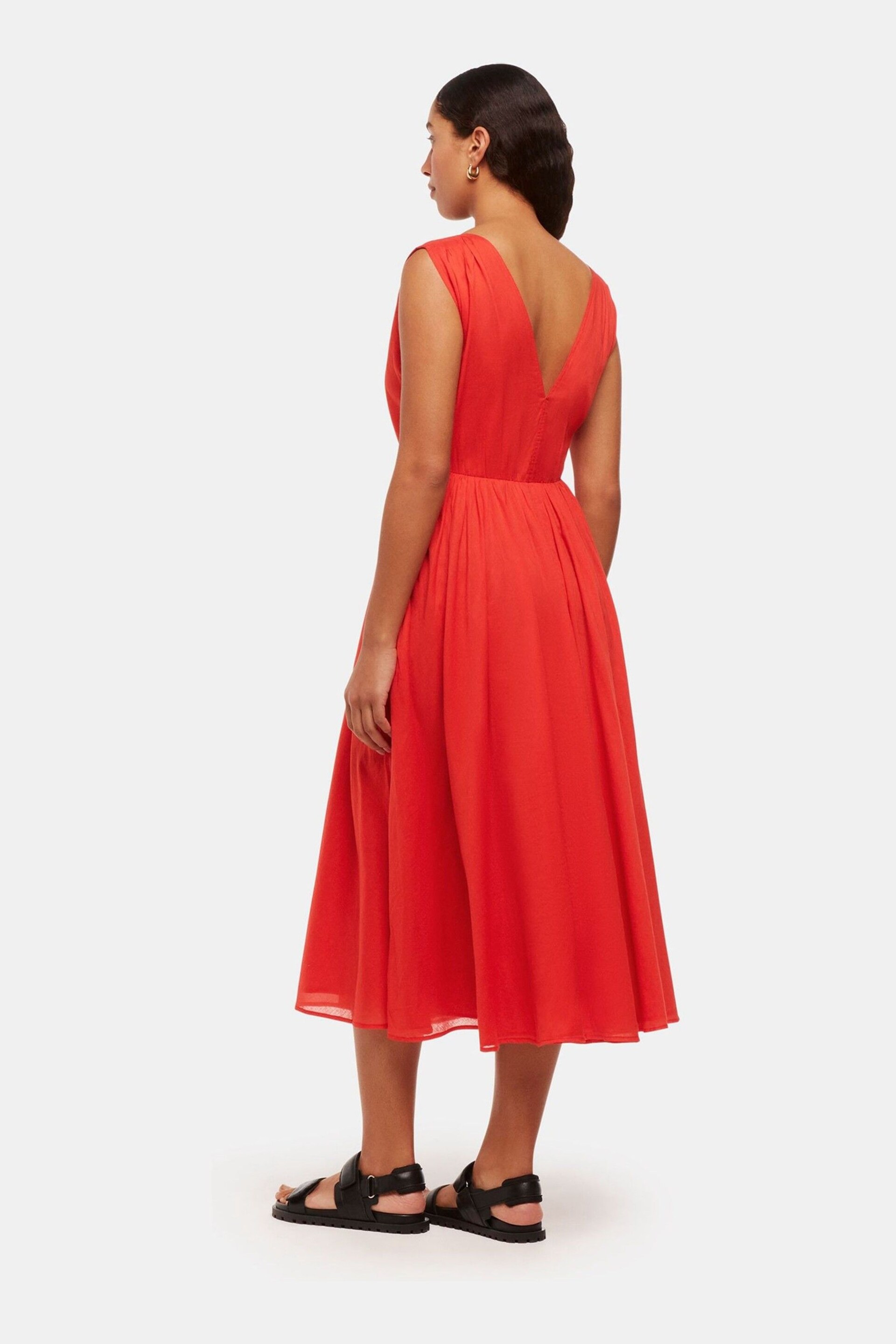 Whistles Red V-Neck Beach Dress - Image 2 of 4