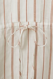 Reiss Cream/Brown Romy Linen-Cotton Striped Kaftan - Image 4 of 4
