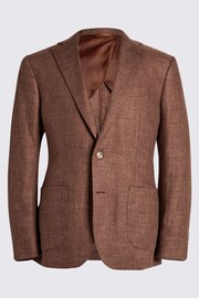 MOSS Brown Tailored Fit Copper Linen Jacket - Image 4 of 4