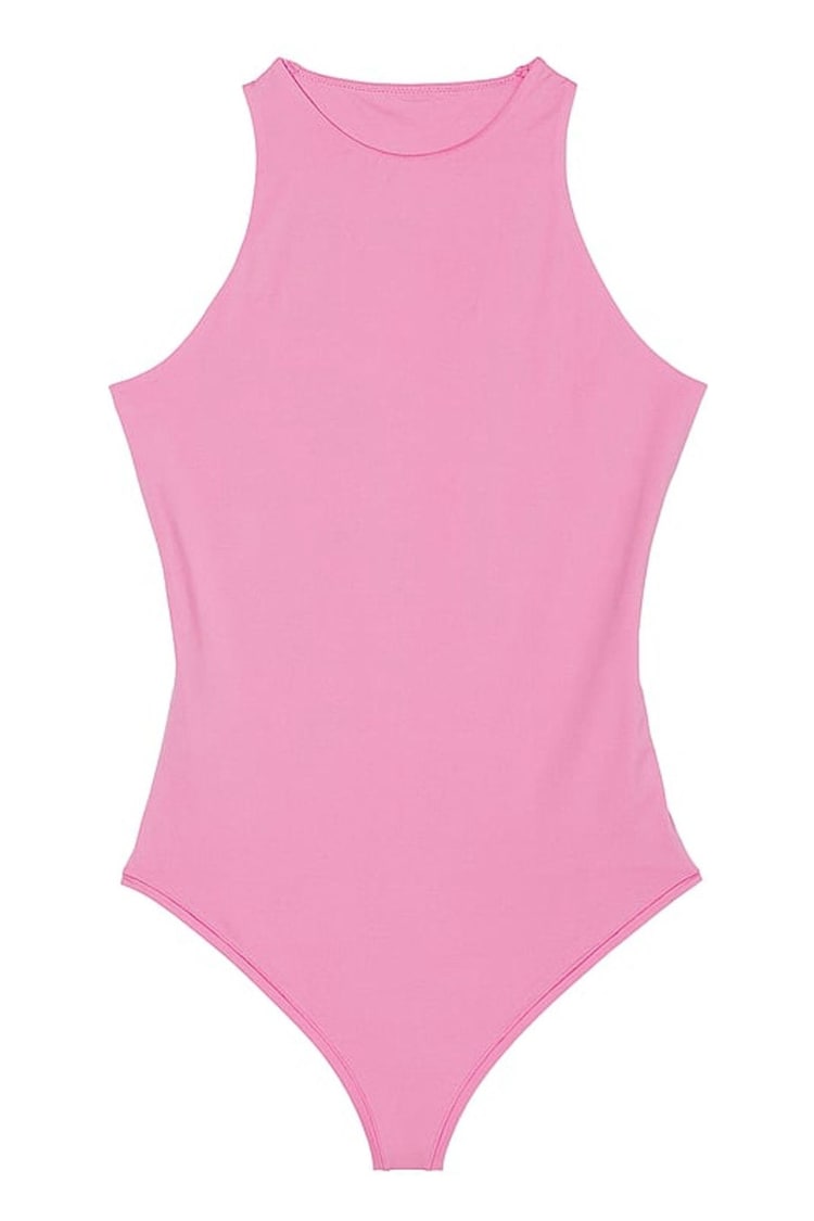 Victoria's Secret PINK Moonstone Pink Soft Stretch Tank Bodysuit - Image 3 of 3