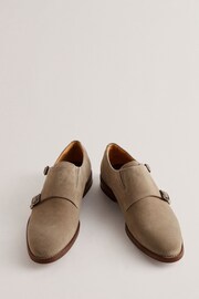 Ted Baker Brown Bromly Leather Suede Monk Strap Shoes - Image 2 of 5