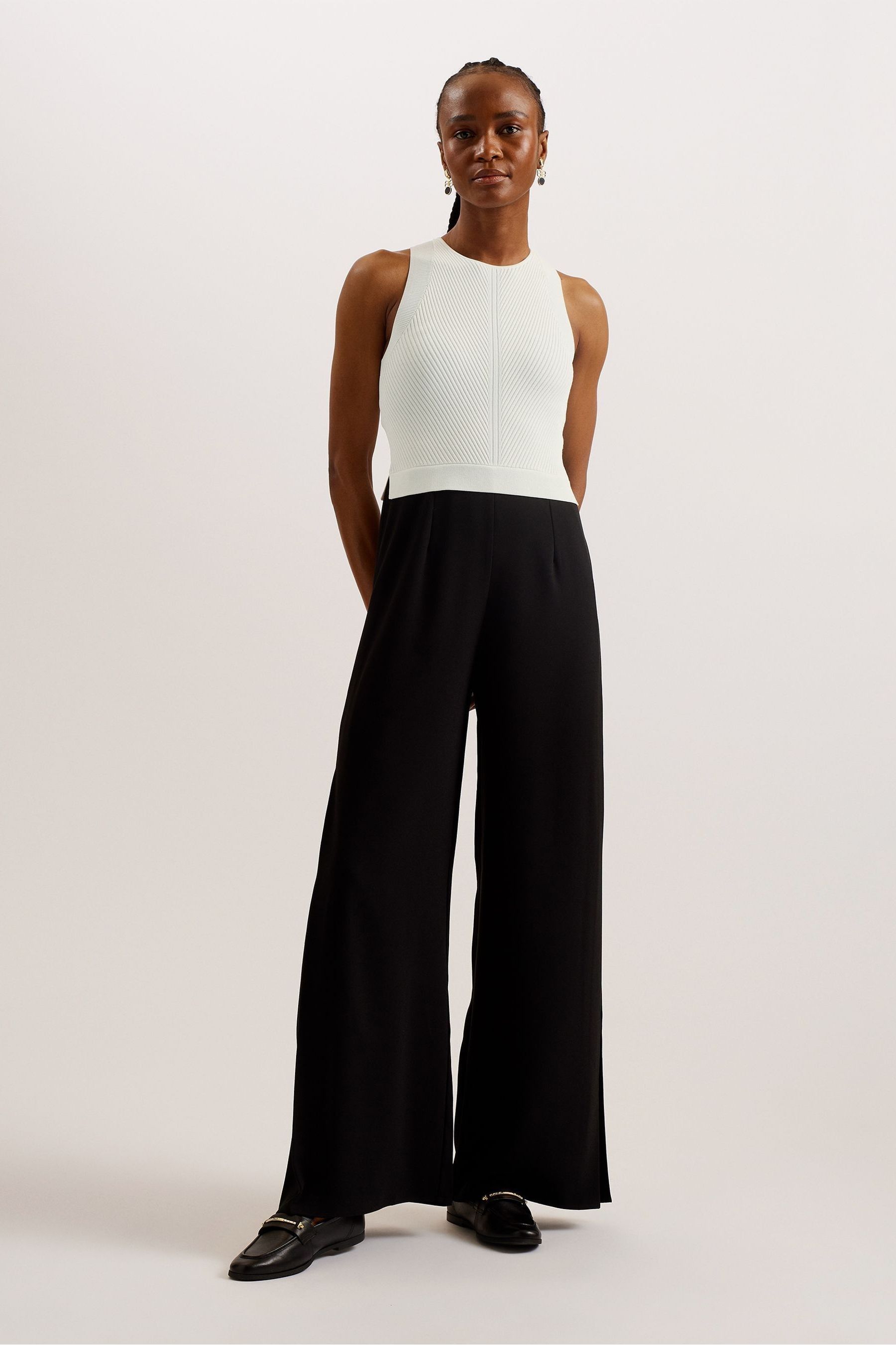 Buy Ted Baker Black Toveli Knit Bodice Racer Back Jumpsuit from Next Netherlands