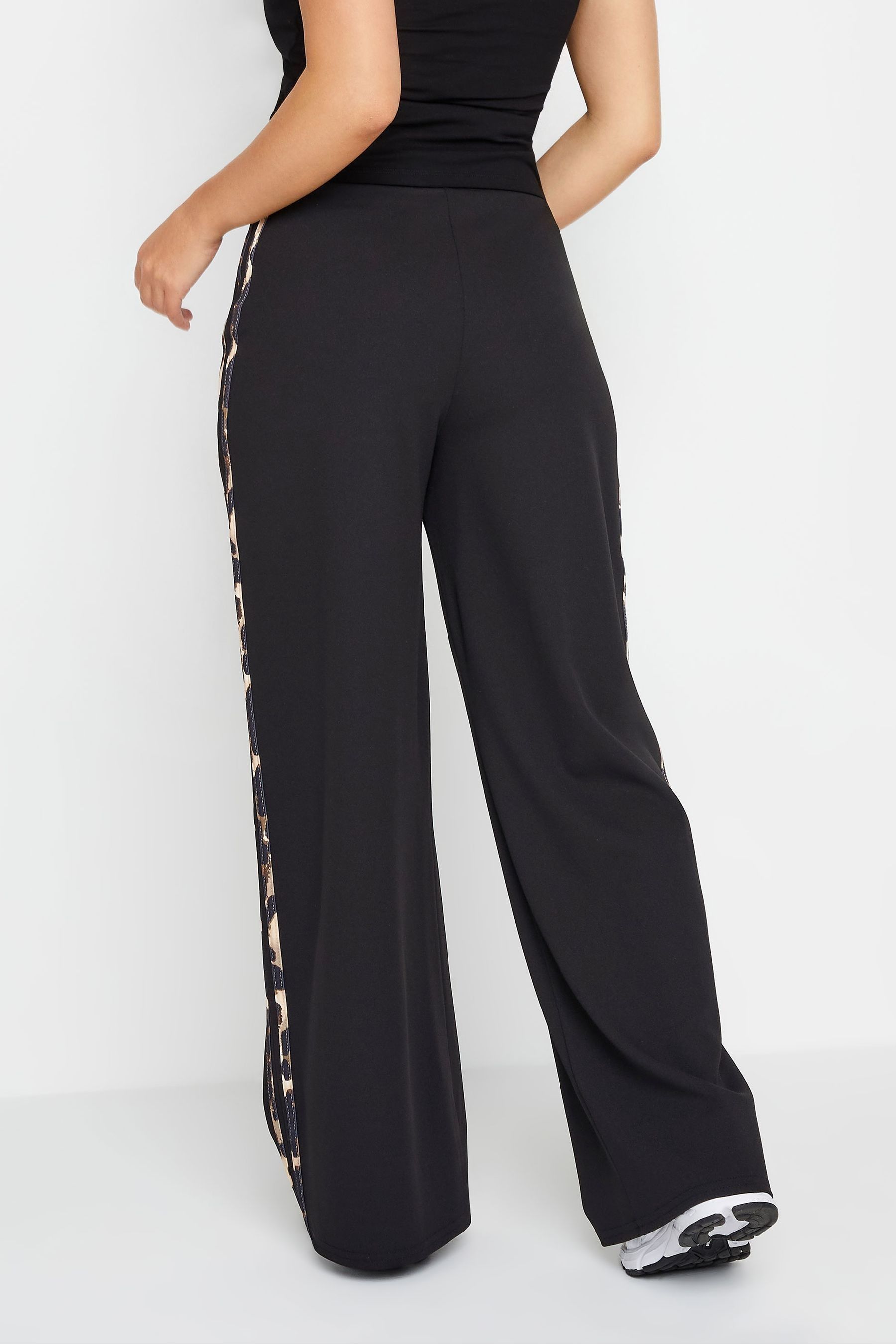 Leopard print side stripe trousers online