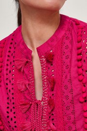 Monsoon Pink Sidney Metallic Kaftan - Image 3 of 5