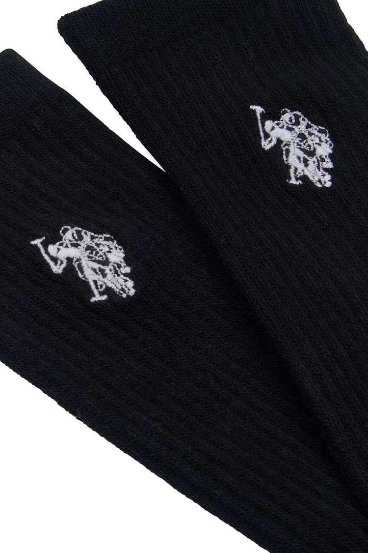 U.S. Polo Assn. Black Classic Mens Sports Socks 5 Pack - Image 3 of 3