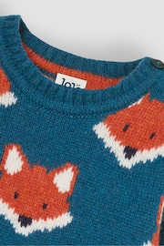 JoJo Maman Bébé Teal Fox Jumper - Image 3 of 3