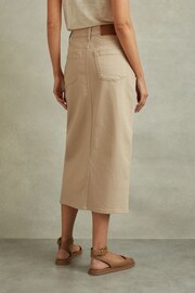 Reiss Stone Danica High Rise Denim Midi Skirt - Image 5 of 6