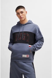 HUGO Sporty Varisty Logo Block Hoodie - Image 1 of 5