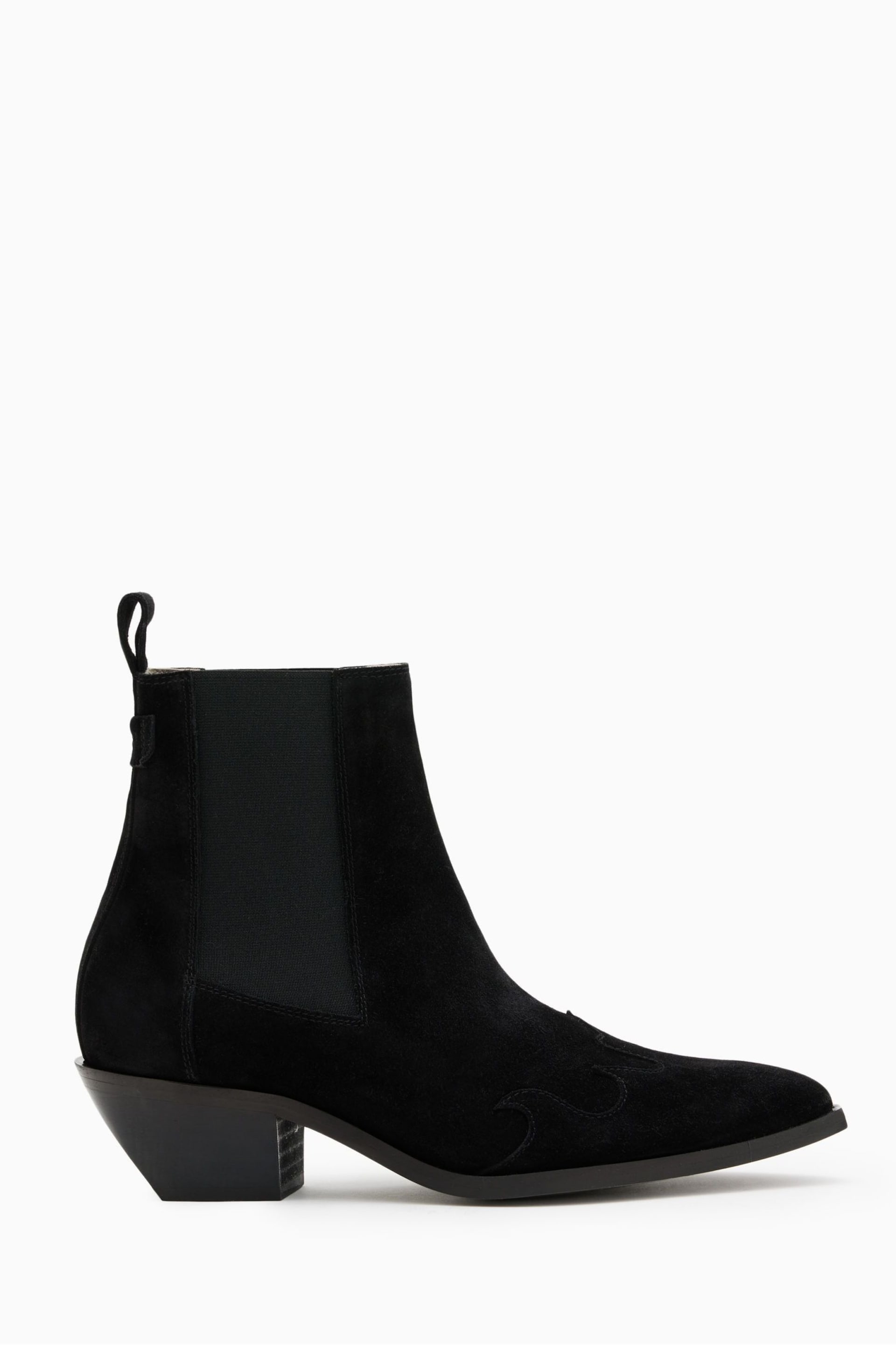 AllSaints Black Dellaware Suede Boots - Image 1 of 5