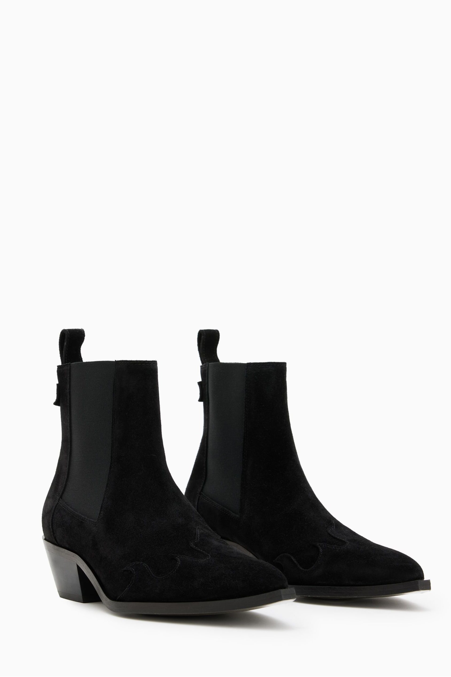 AllSaints Black Dellaware Suede Boots - Image 2 of 5