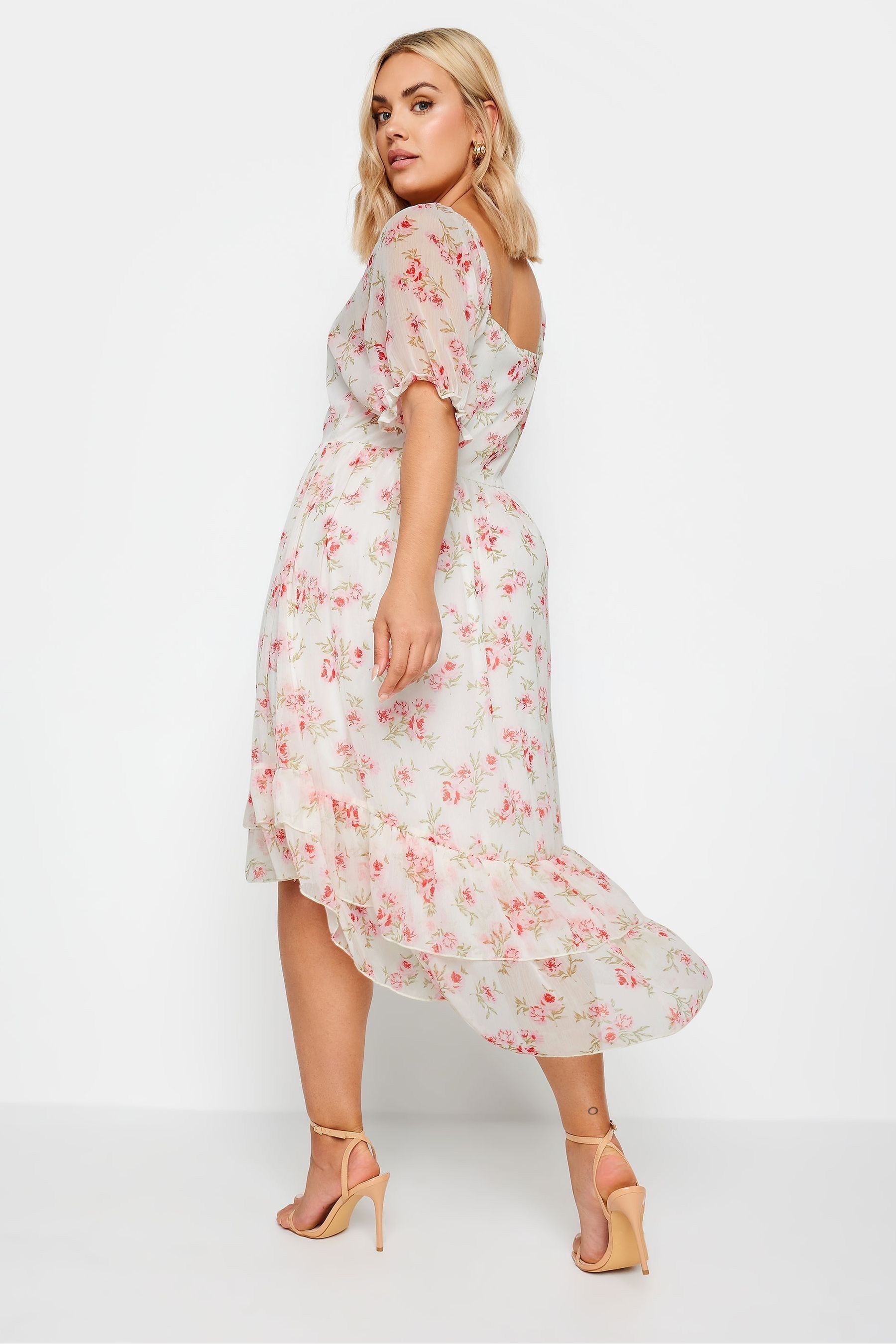 Buy Yours Curve Pink Limited Floaty High Low Dress from Next Luxembourg