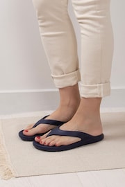 Totes Navy Ladies Solbounce Toe Post Flip Flops Sandals - Image 1 of 5