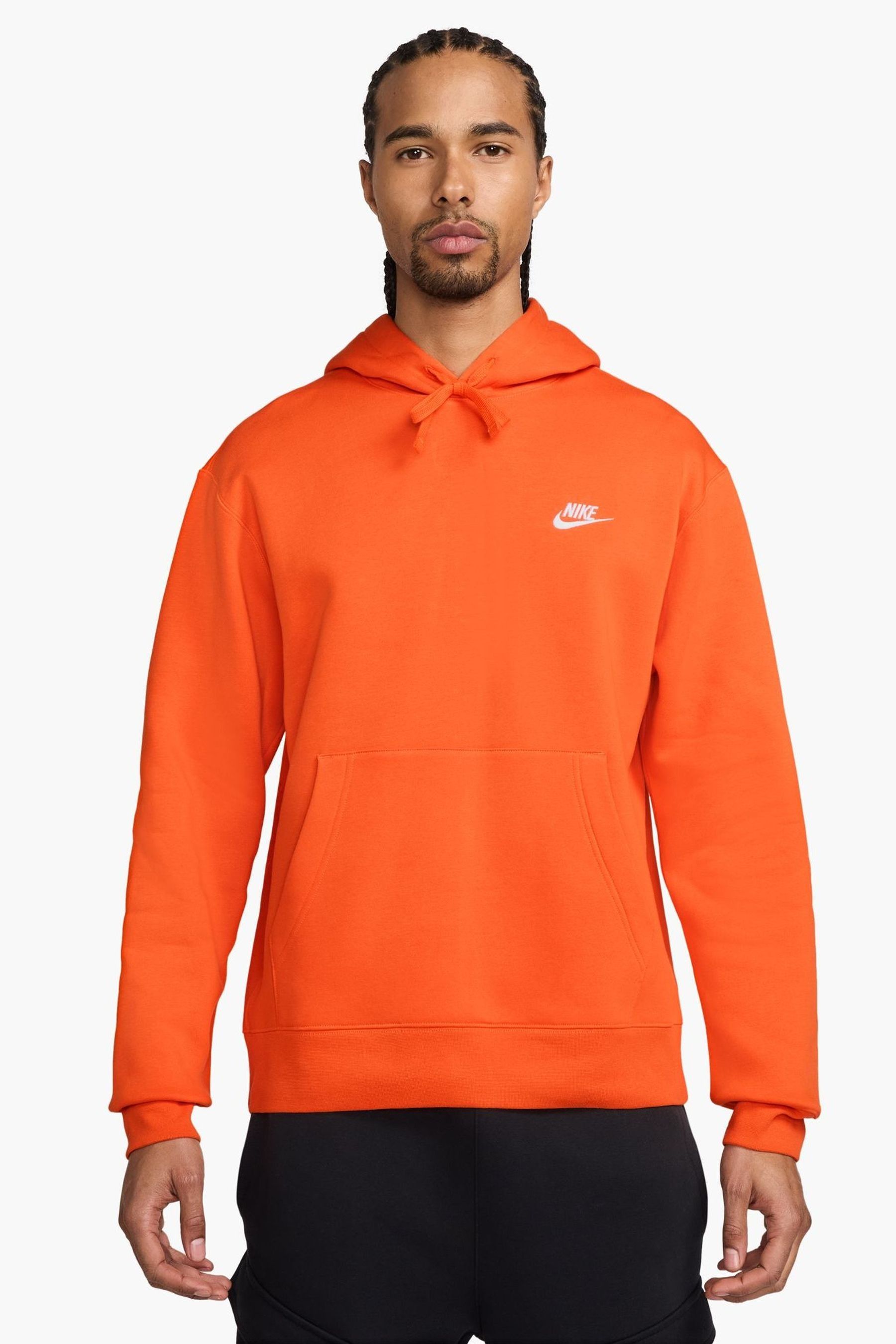 Buy Nike Safety Orange Club Pullover Hoodie from Next Malta