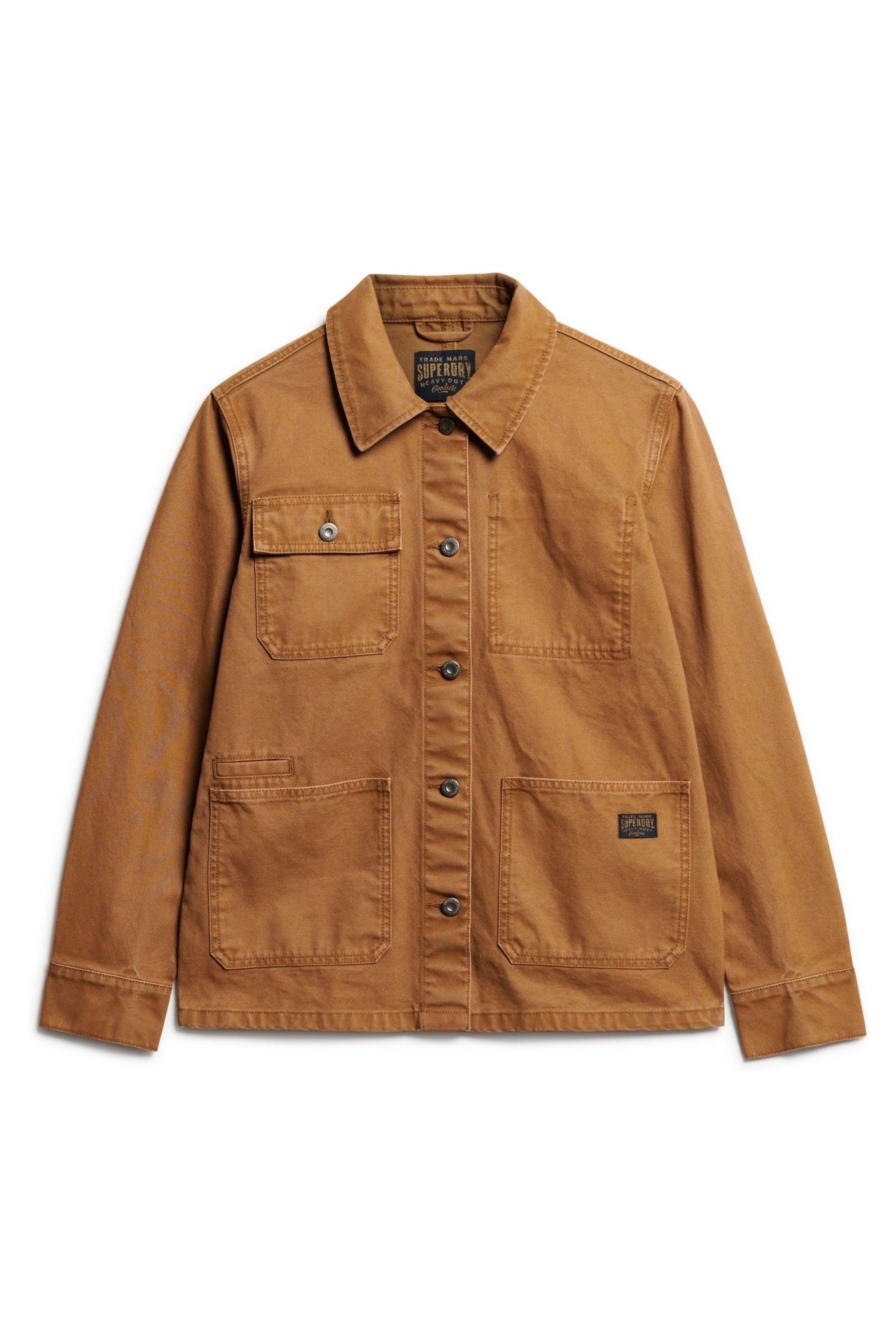 SUPERDRY Brown SUPERDRY Canvas Chore Jacket - Image 4 of 6