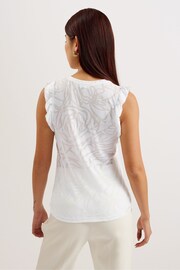 Ted Baker White Frill Sleeve Iilaa Top - Image 4 of 6