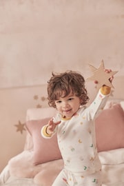 MORI Cream Organic Cotton and Bamboo Peppa Pig Print Pyjama Set - Image 1 of 6