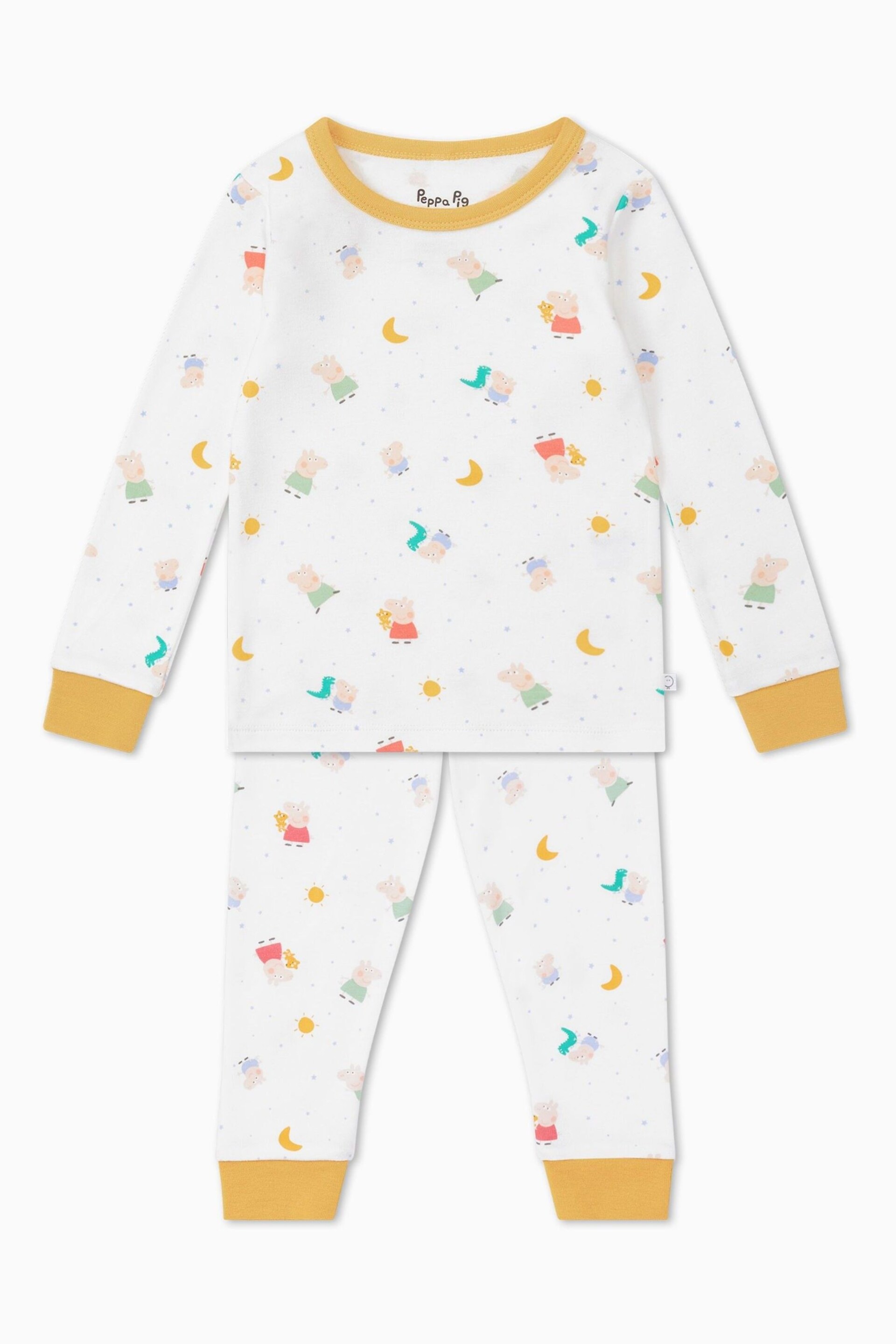 MORI Cream Organic Cotton and Bamboo Peppa Pig Print Pyjama Set - Image 4 of 6