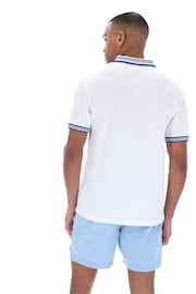 Fila White Faraz Tipped Rib Polo Shirt - Image 4 of 4