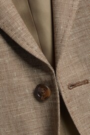 Charles Tyrwhitt Brown Slim Fit Updated Linen Cotton Jacket - Image 8 of 8