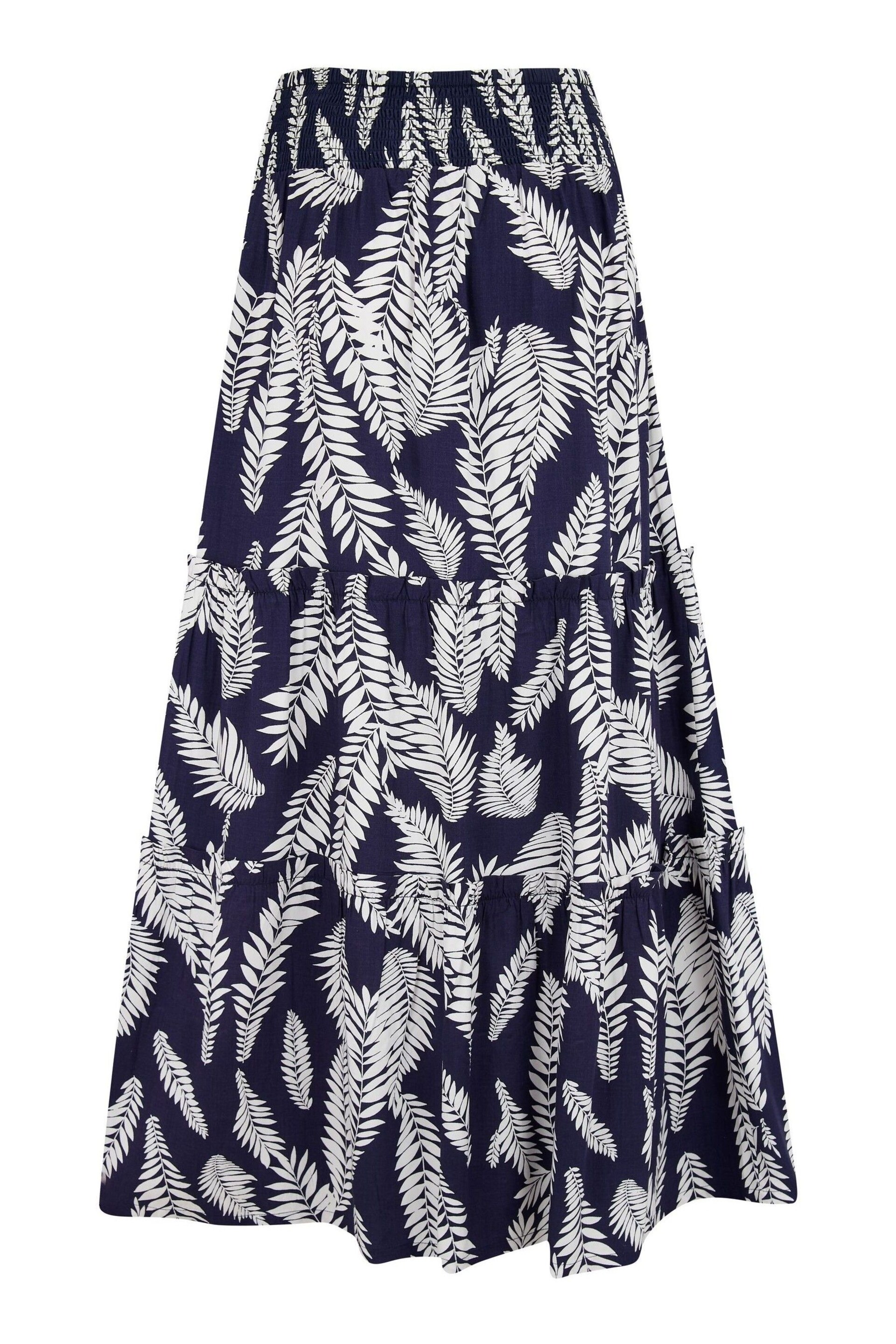 Pour Moi Blue Tahlia Woven Frill Tiered Maxi Skirt - Image 4 of 4