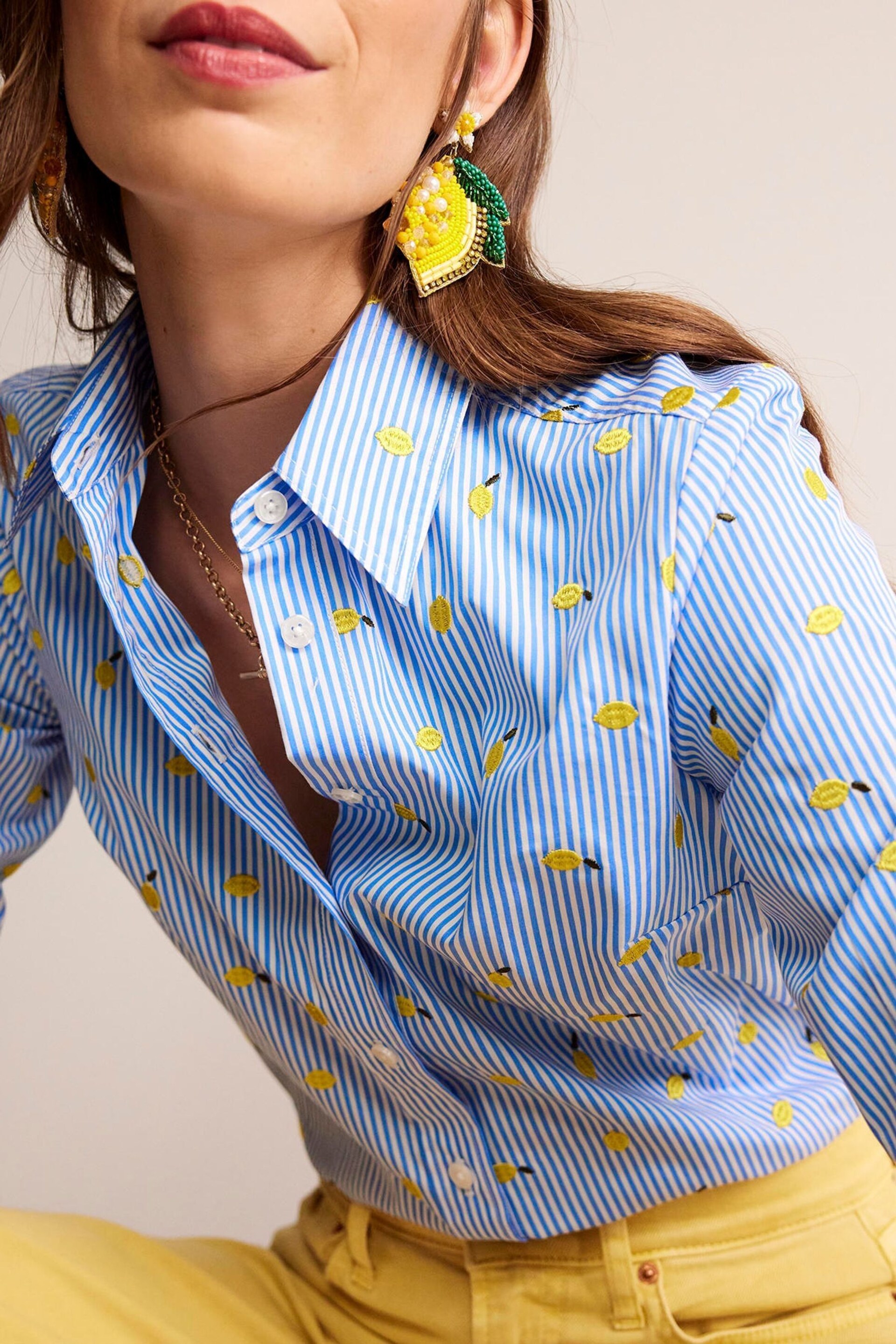 Boden Blue Sienna Embroidered Shirt - Image 2 of 5