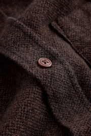 Brown Brushed Texture 100% Cotton Long Sleeve Shirt - Image 7 of 7