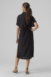 VERO MODA Black Utility Pocket Midi Shirt Dress - Image 2 of 4