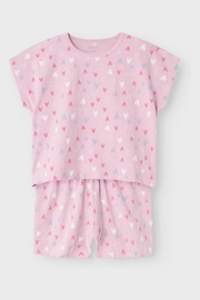 Name It Purple Short Sleeve Printed Pyjamas - Image 1 of 3