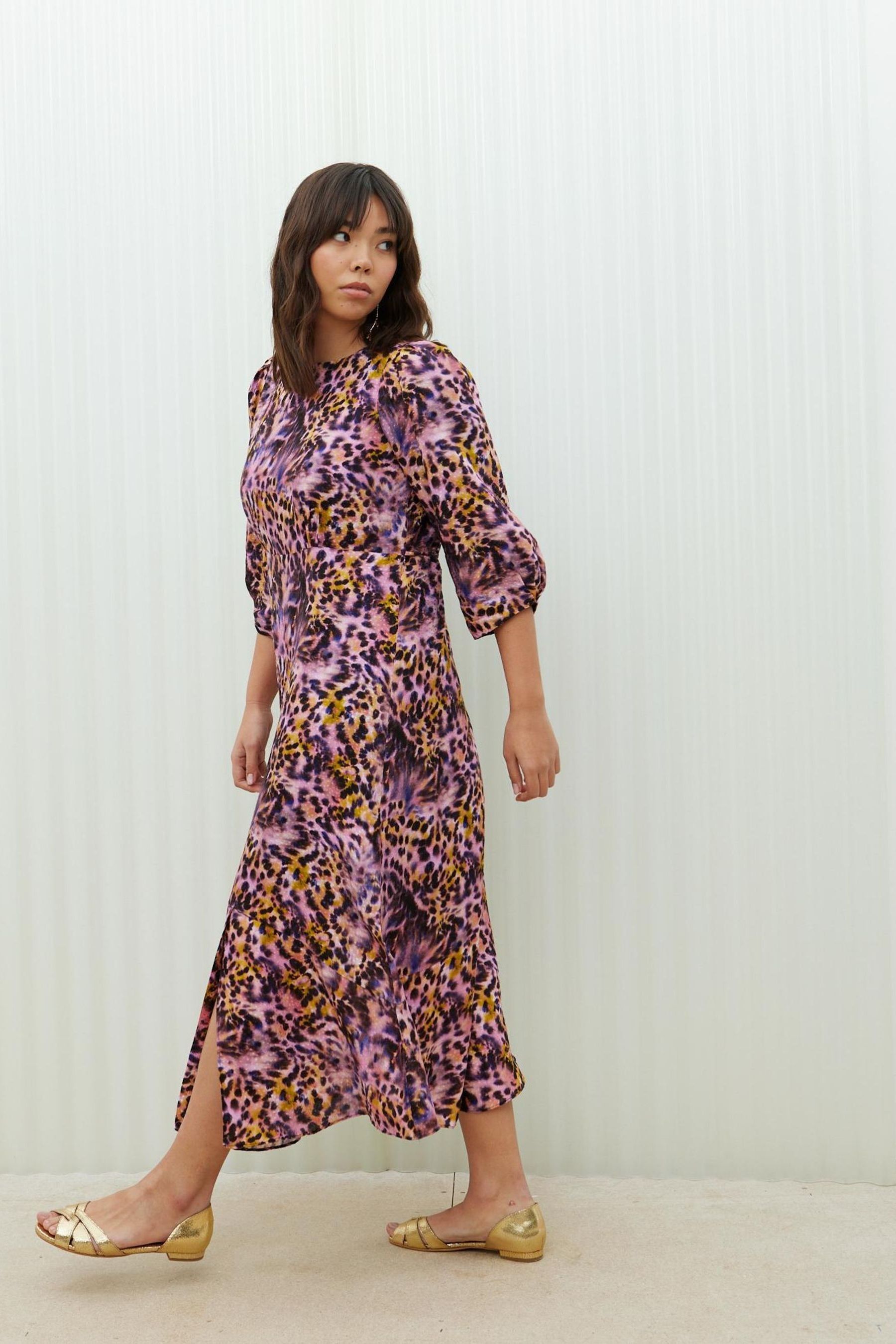 Next pink animal print dress sale