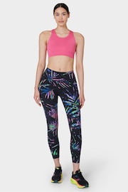 Sweaty Betty Black Paradise Palms Print Full Length Power Workout Leggings - Image 3 of 9