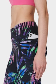 Sweaty Betty Black Paradise Palms Print Full Length Power Workout Leggings - Image 7 of 9