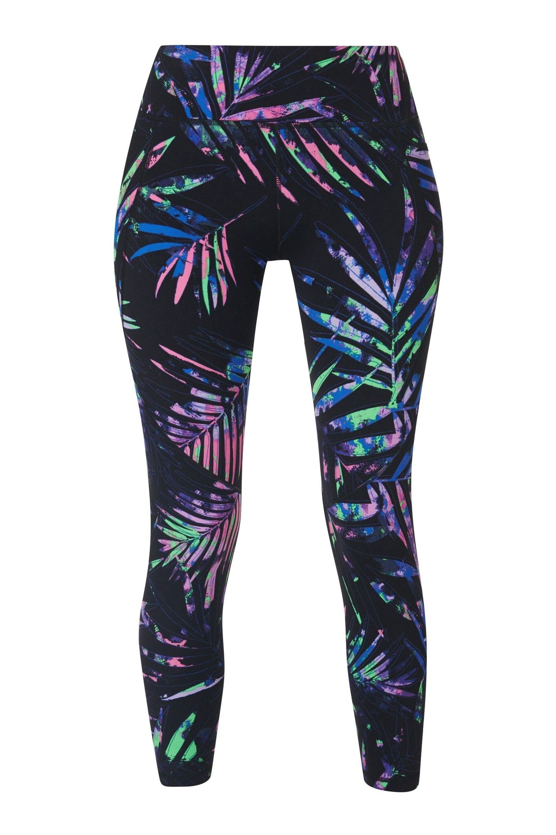 Sweaty Betty Black Paradise Palms Print Full Length Power Workout Leggings - Image 9 of 9