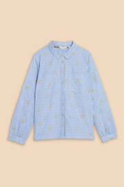 White Stuff Blue Sophie Heart Embroidered Shirt - Image 5 of 7